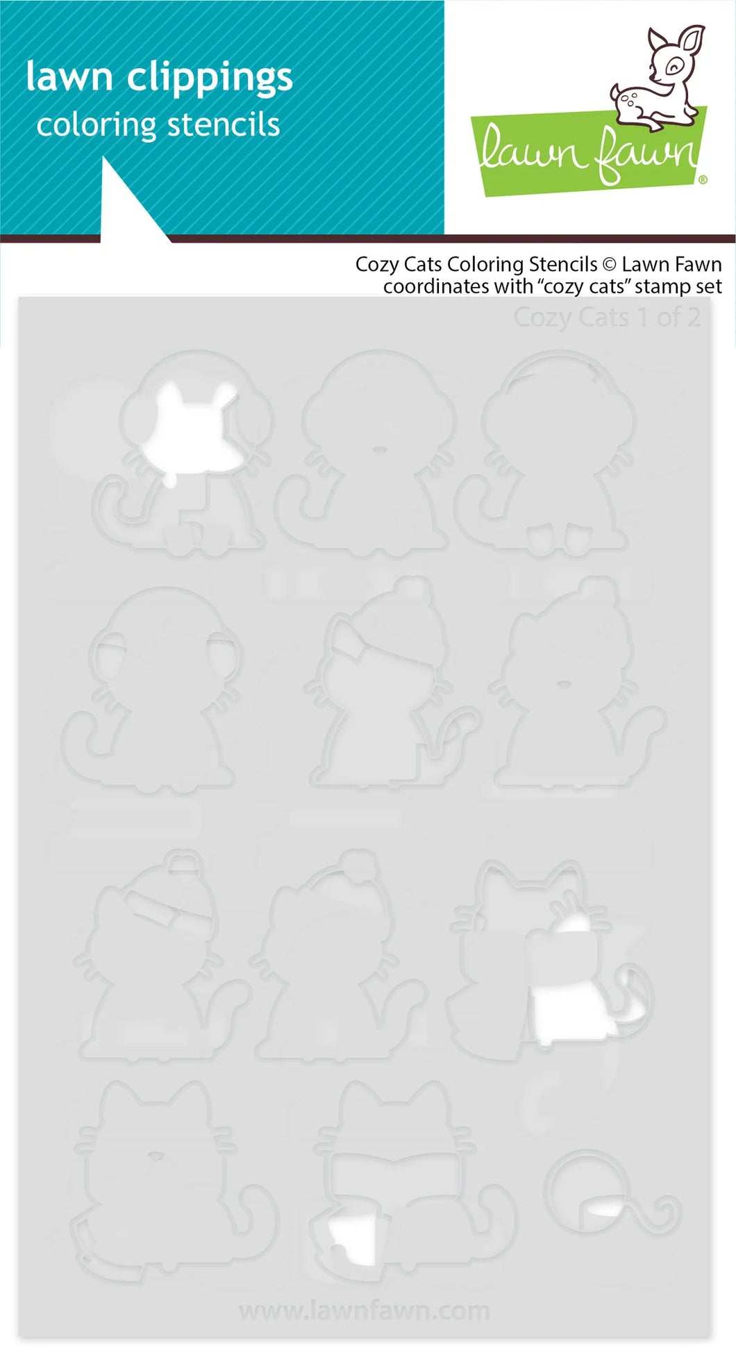 Stencils: Lawn Fawn-Crazy Cats Coloring Stencils