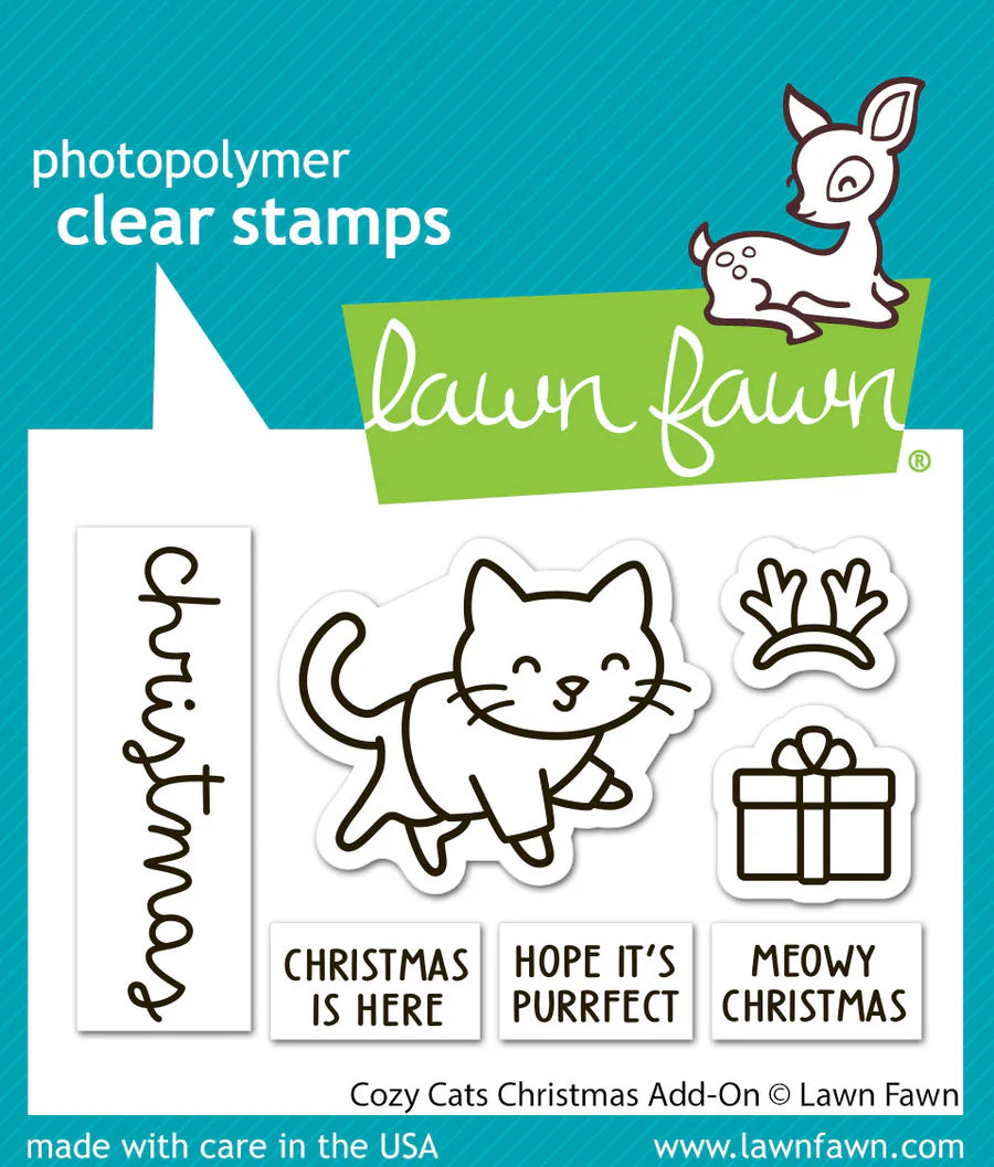 Stamps: Lawn Fawn-Cozy Cats Christmas Add-On