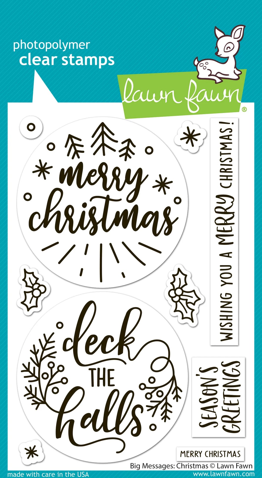 Stamps: Lawn Fawn-Big Messages: Christmas
