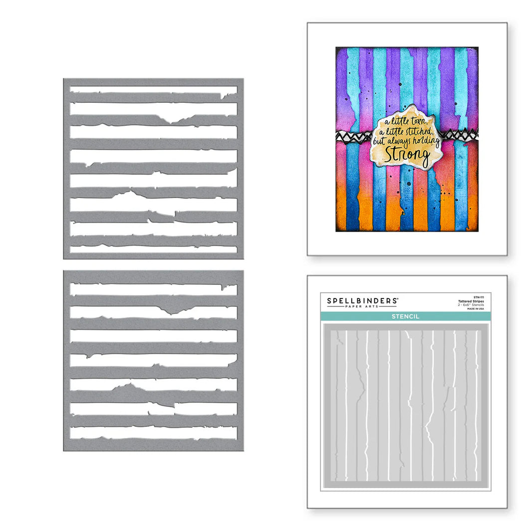 STENCILS: Spellbinders-Tattered Stripes