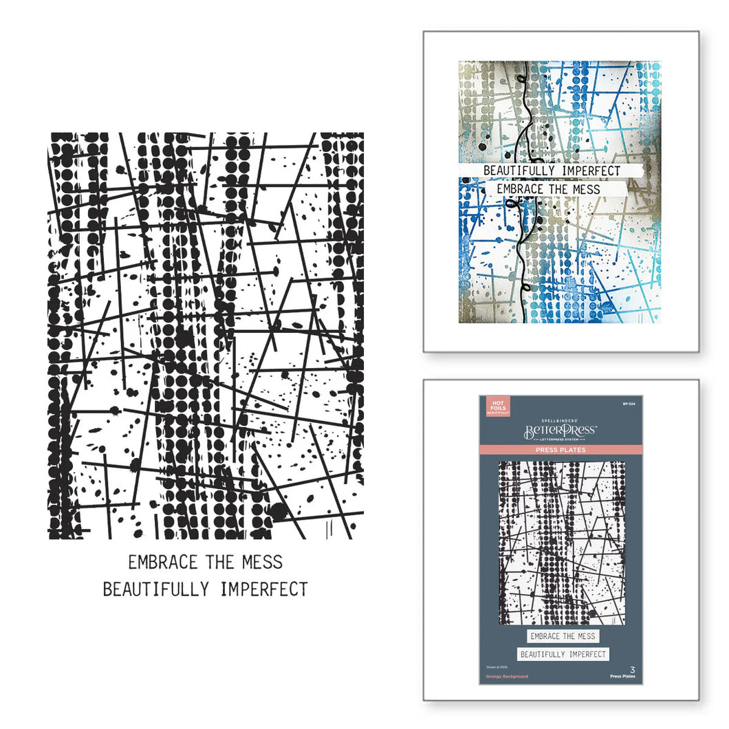 BetterPress: Spellbinders-Grungy Background Press Plates