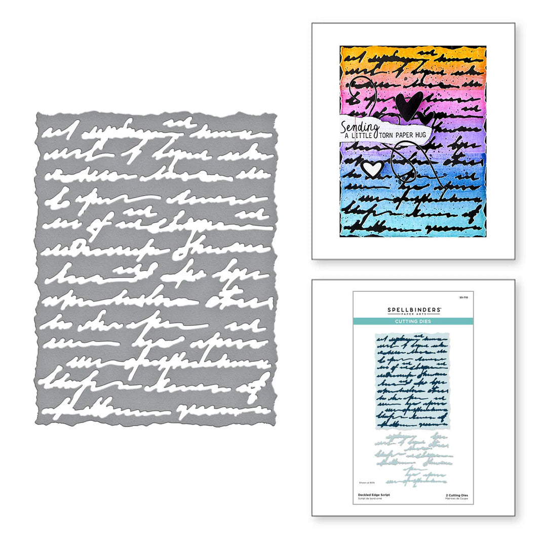 Dies: Spellbinders-DECKLED EDGE SCRIPT ETCHED DIES