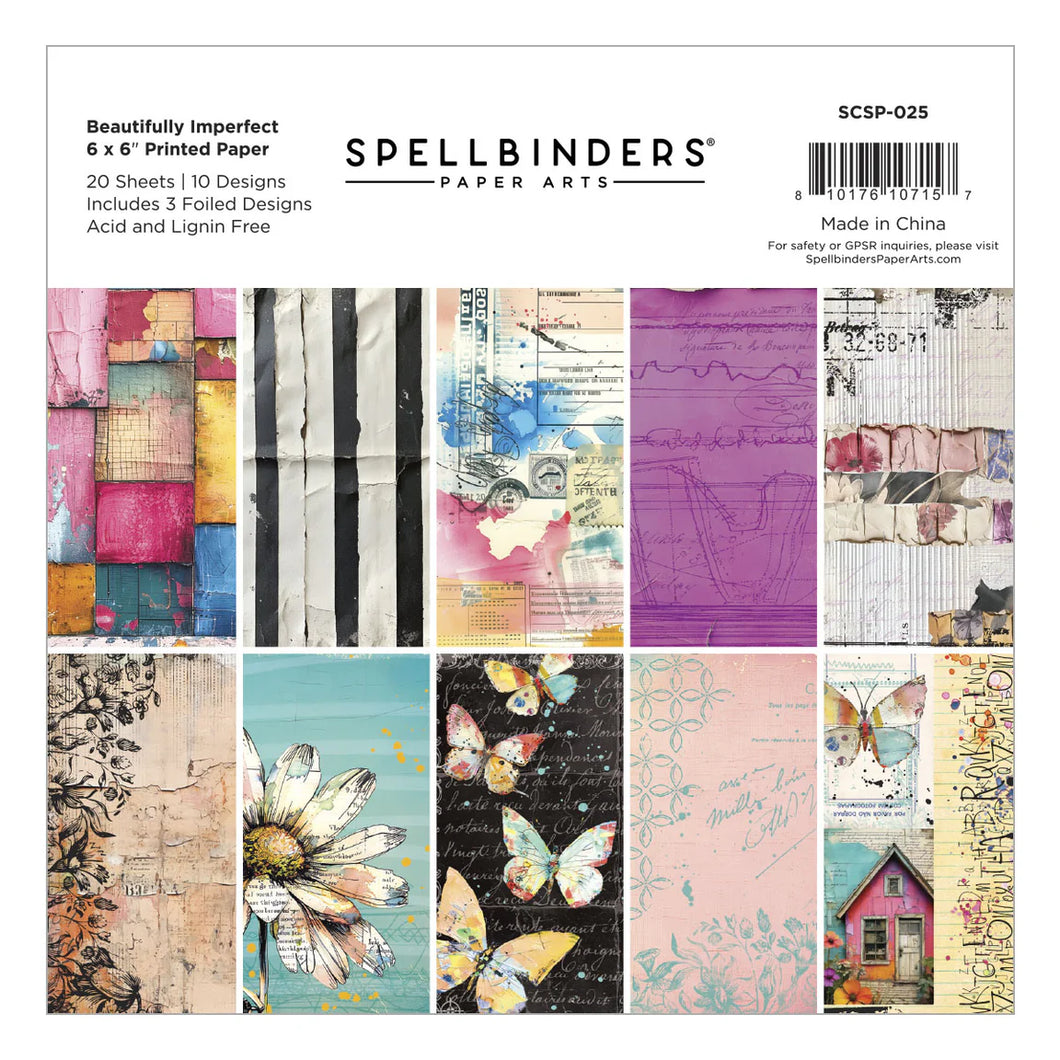 6 x 6 Paper: Spellbinders-BEAUTIFULLY IMPERFECT 6 X 6