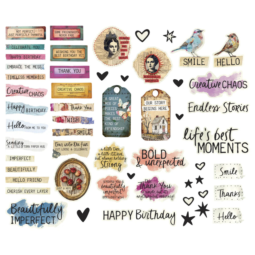 Embellishments: Spellbinders-BEAUTIFULLY IMPERFECT DIE CUT SENTIMENTS