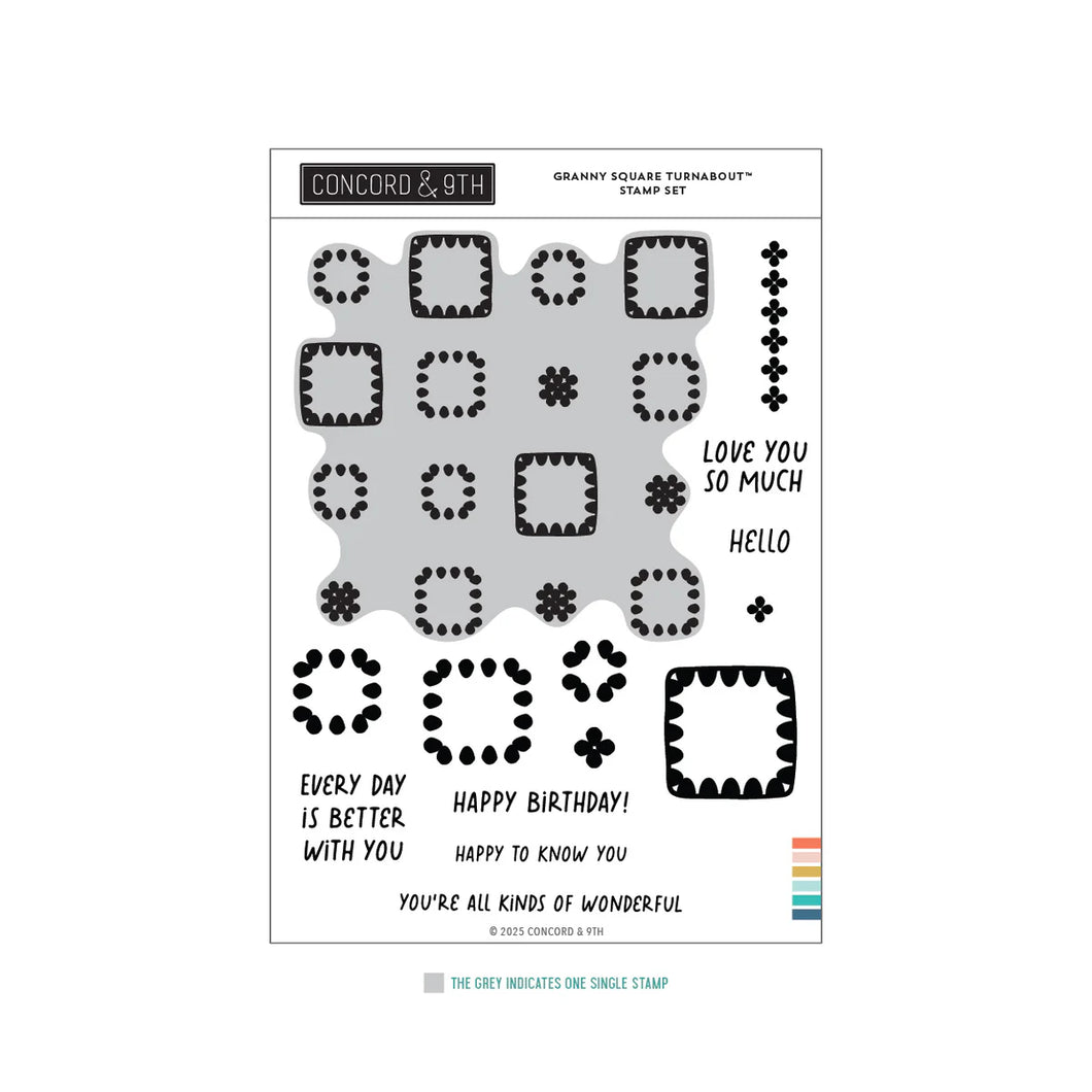 TURNABOUT™ Stamps: Concord & 9th-Granny Square TURNABOUT™ Stamp Set