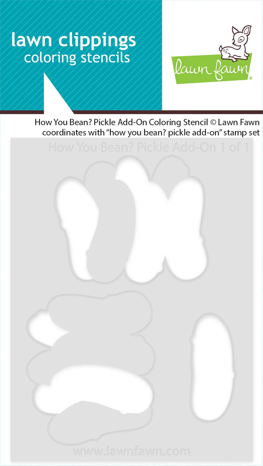 Stencils: Lawn Fawn-How You Bean? Pickle Add-On Coloring Stencil