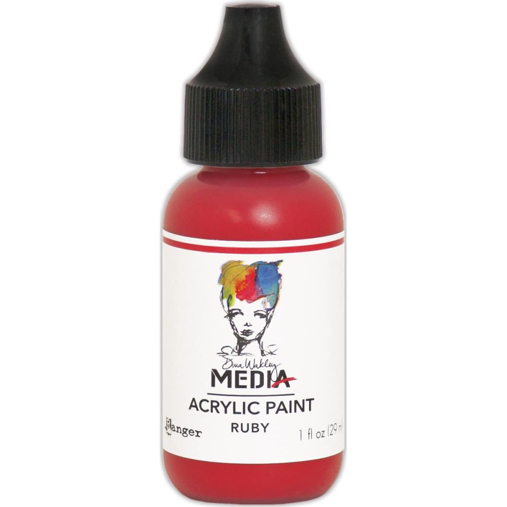 Mixed Media:Dina Wakley- Media Acrylic Paint 1oz-Ruby