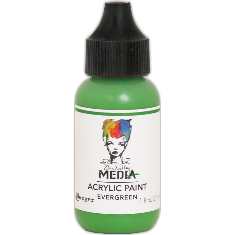 Mixed Media: Dina Wakley- Media Acrylic Paint 1oz-Evergreen