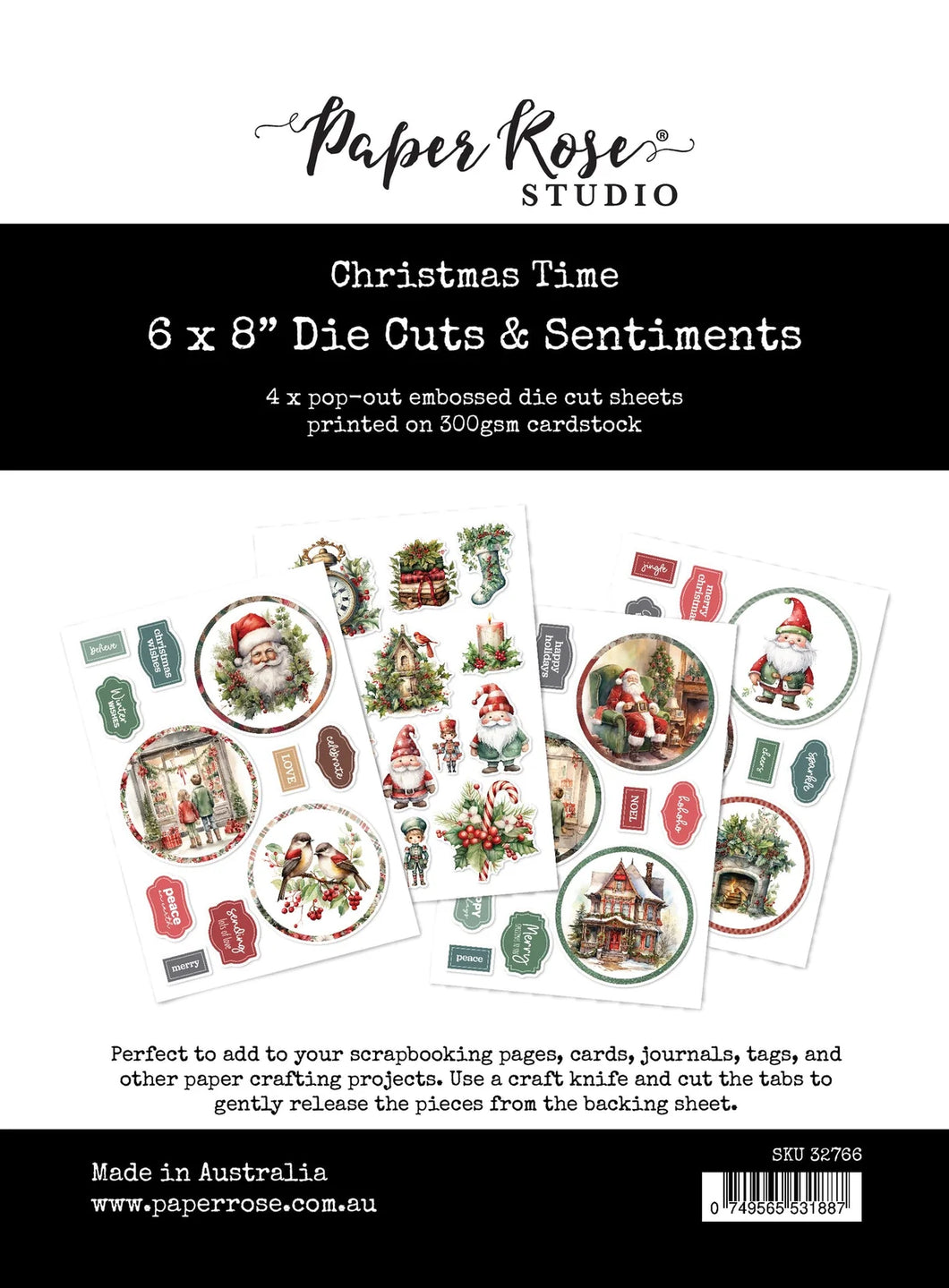 Embellishments: Paper Rose Studio-CHRISTMAS TIME 6X8