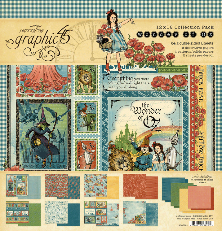 12x12 Paper: Graphic 45-Wonder of Oz Collection Pack