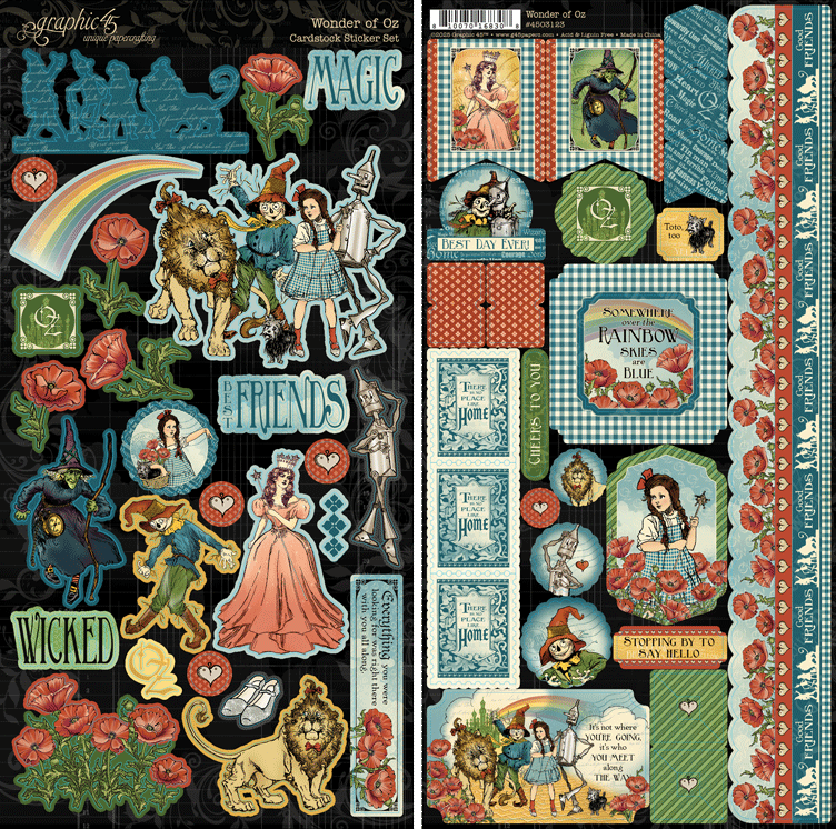 Embellishments: Graphic 45-Wonder of Oz Sticker Set