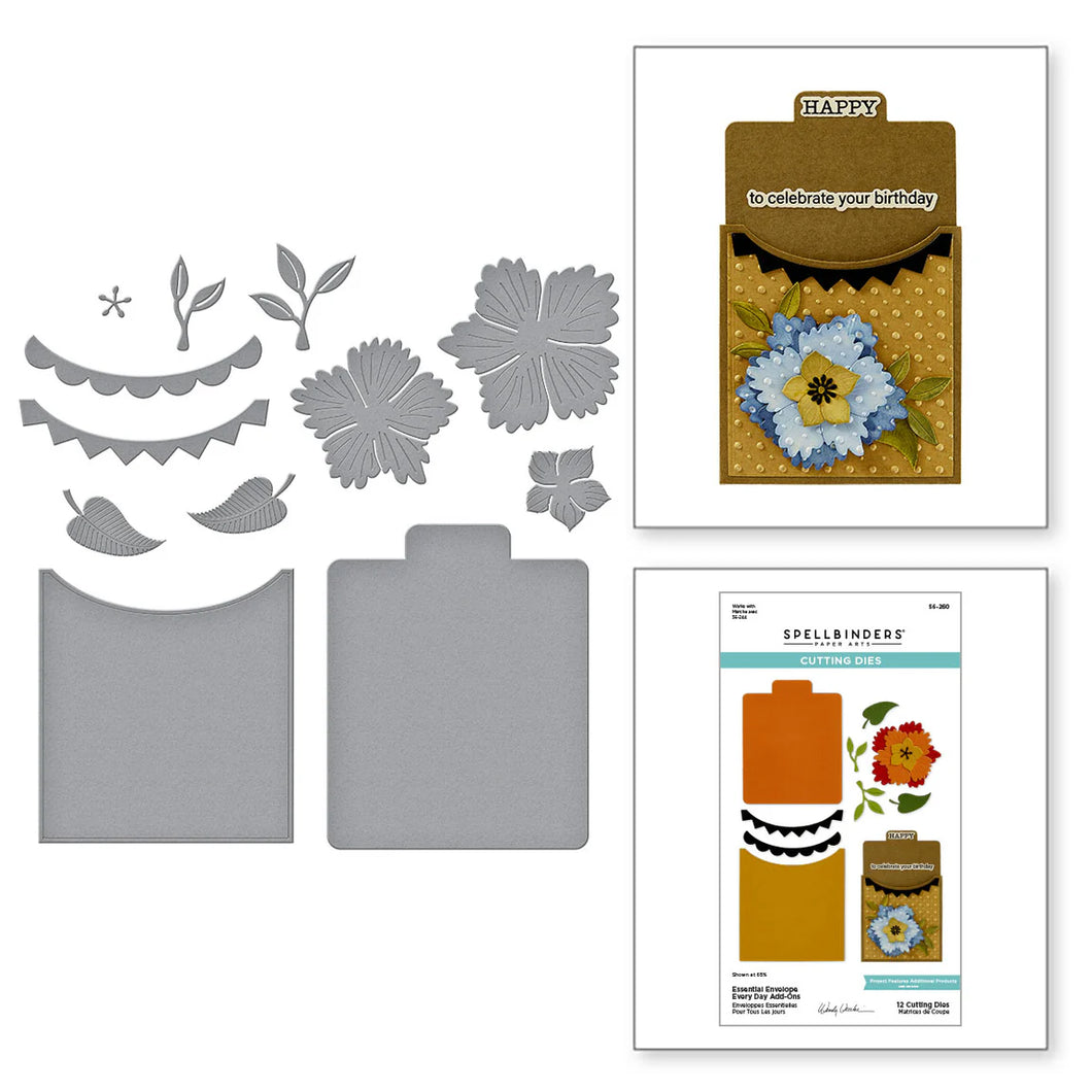 Dies: Spellbinders-ESSENTIAL ENVELOPE EVERY DAY ADD-ONS ETCHED DIES