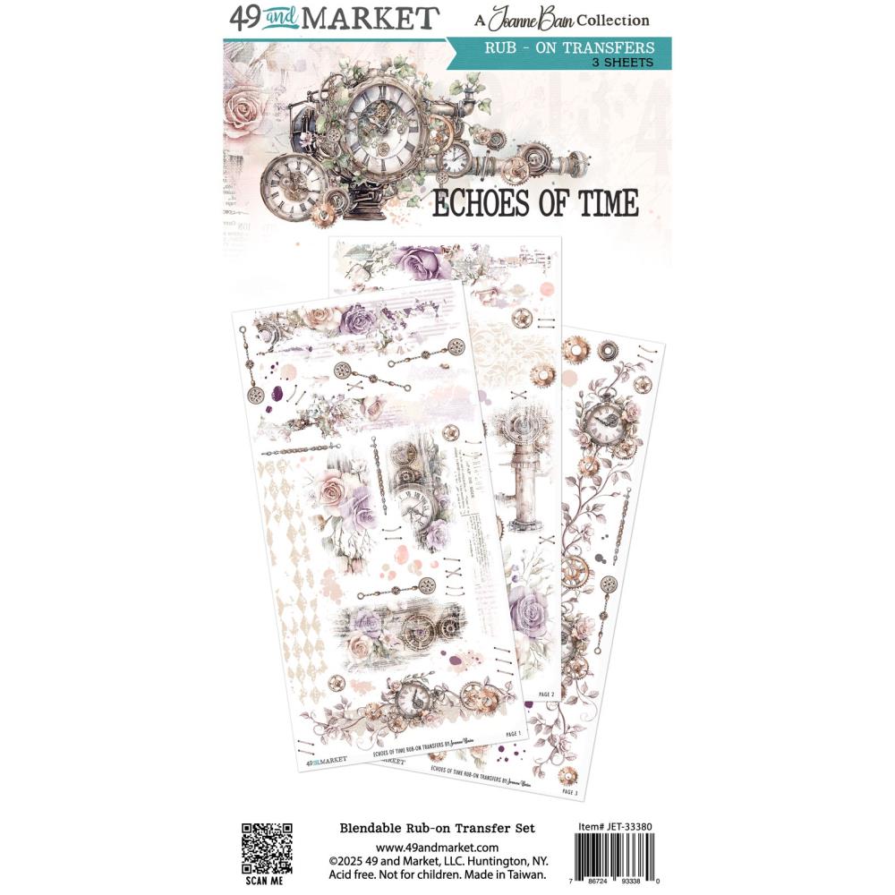 Embellishments: 49 And Market-Echoes Of Time Rub-On Transfer Set-6