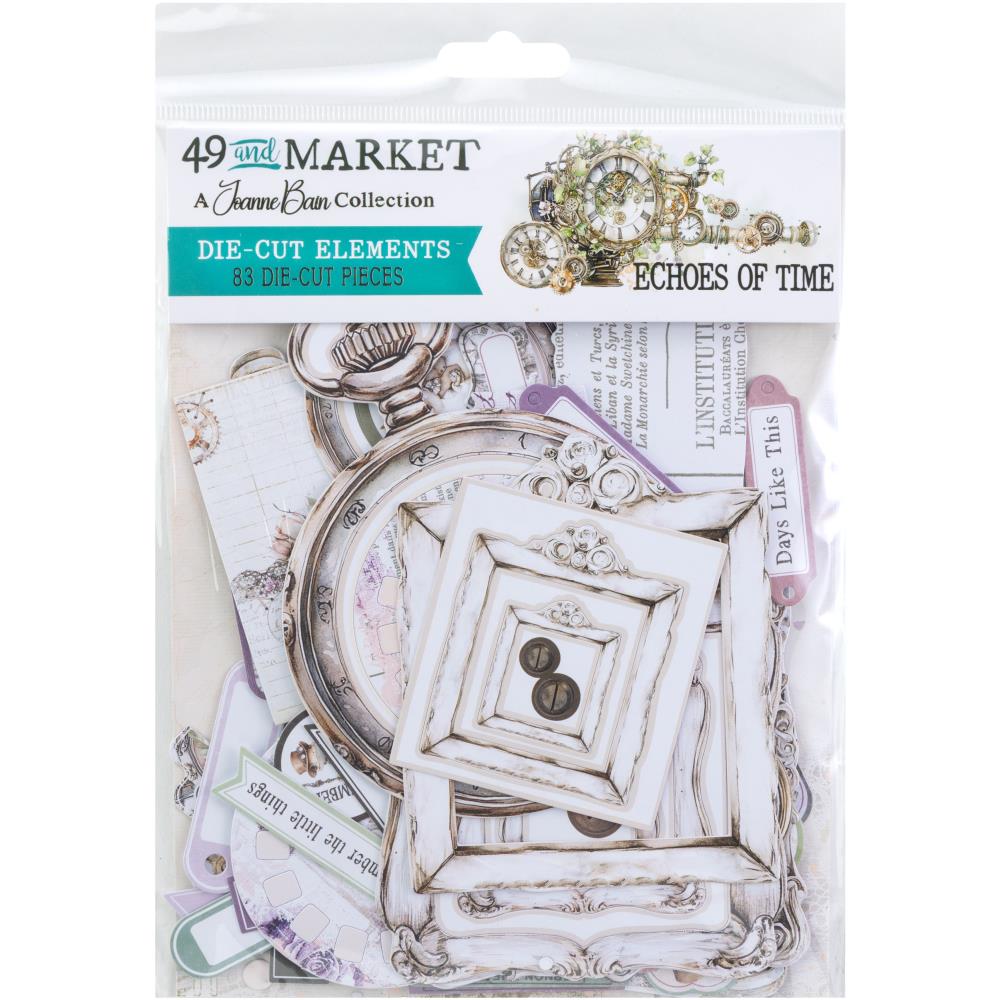 Embellishments: 49 And Market-Echoes Of Time Die Cut Elements