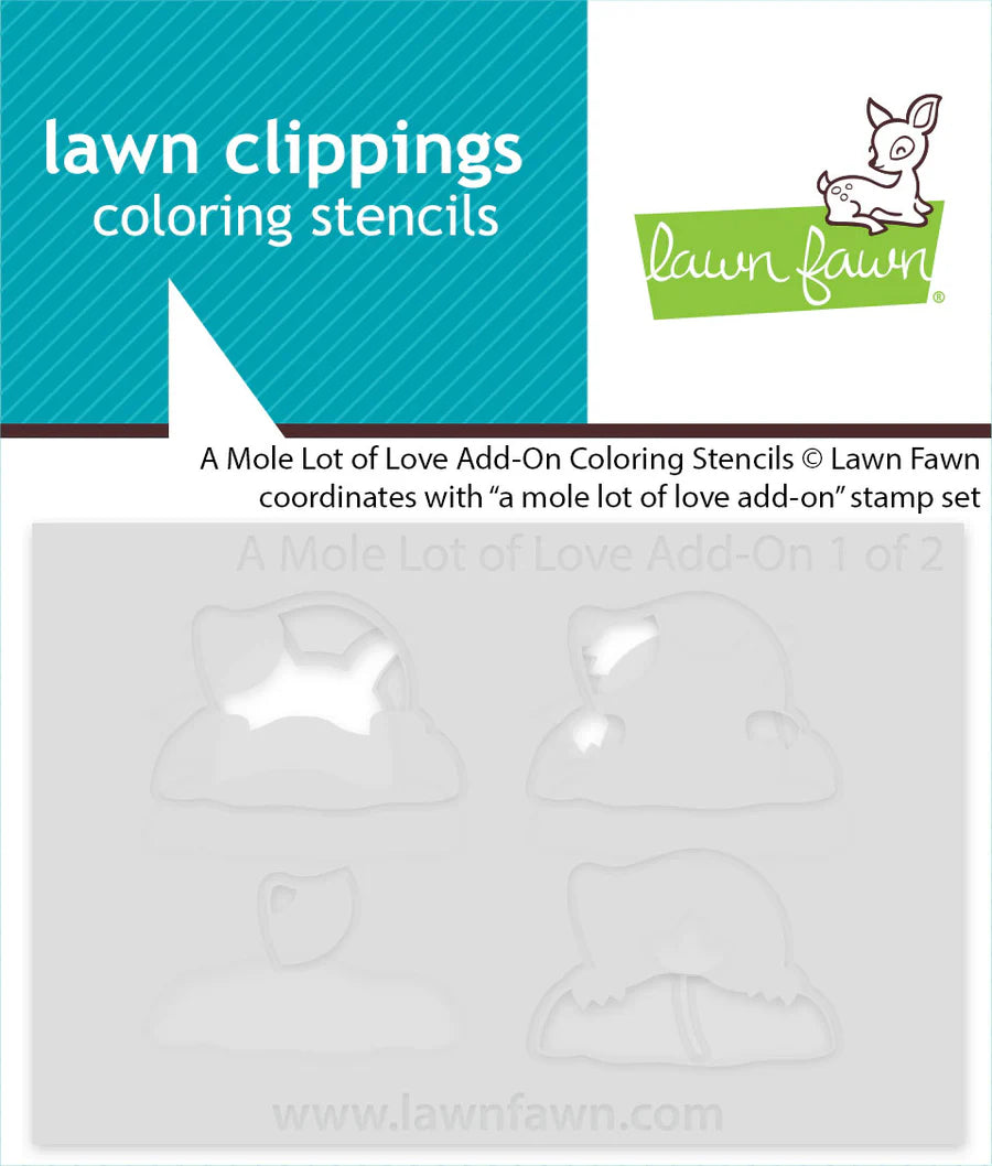 Stencils: lawn fawn-a mole lot of love add-on coloring stencils