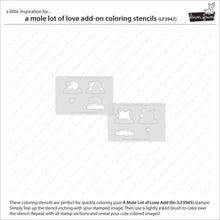 Load image into Gallery viewer, Stencils: lawn fawn-a mole lot of love add-on coloring stencils
