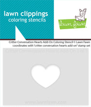 Load image into Gallery viewer, Stencils: lawn fawn-critter conversation hearts add-on coloring stencil
