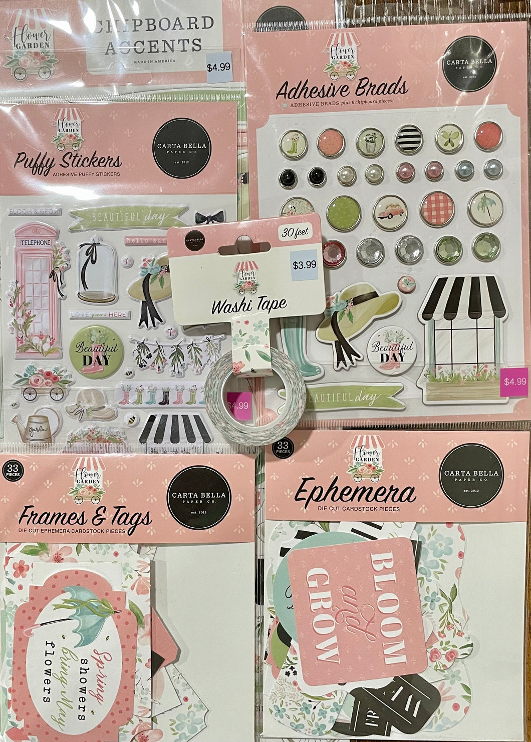 Carta Bella Flower Garden Clearance Pack-Embellishments