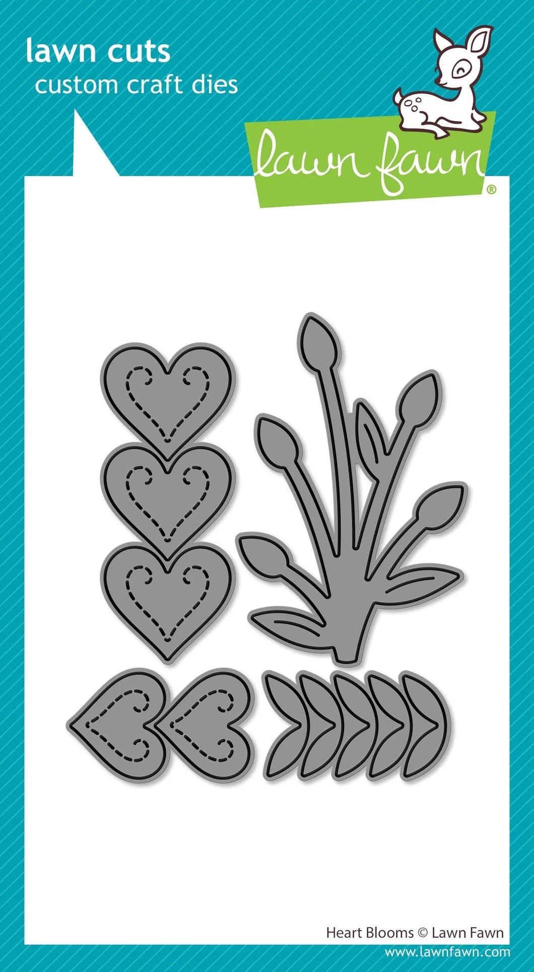 Dies: lawn fawn-heart blooms