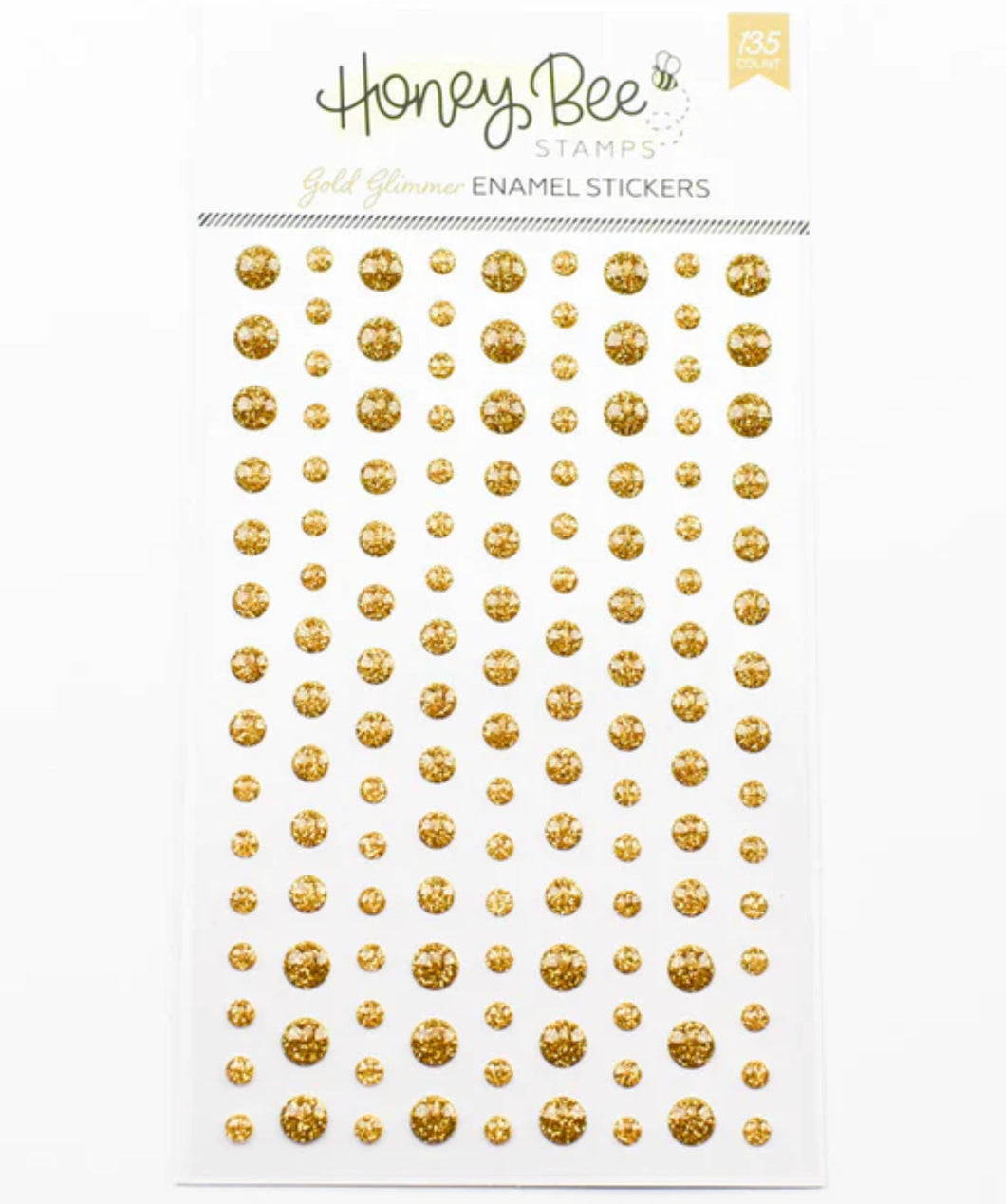 Embellishments:HoneyBee Stamps-Gold Glimmer Enamel Stickers - 135 Count