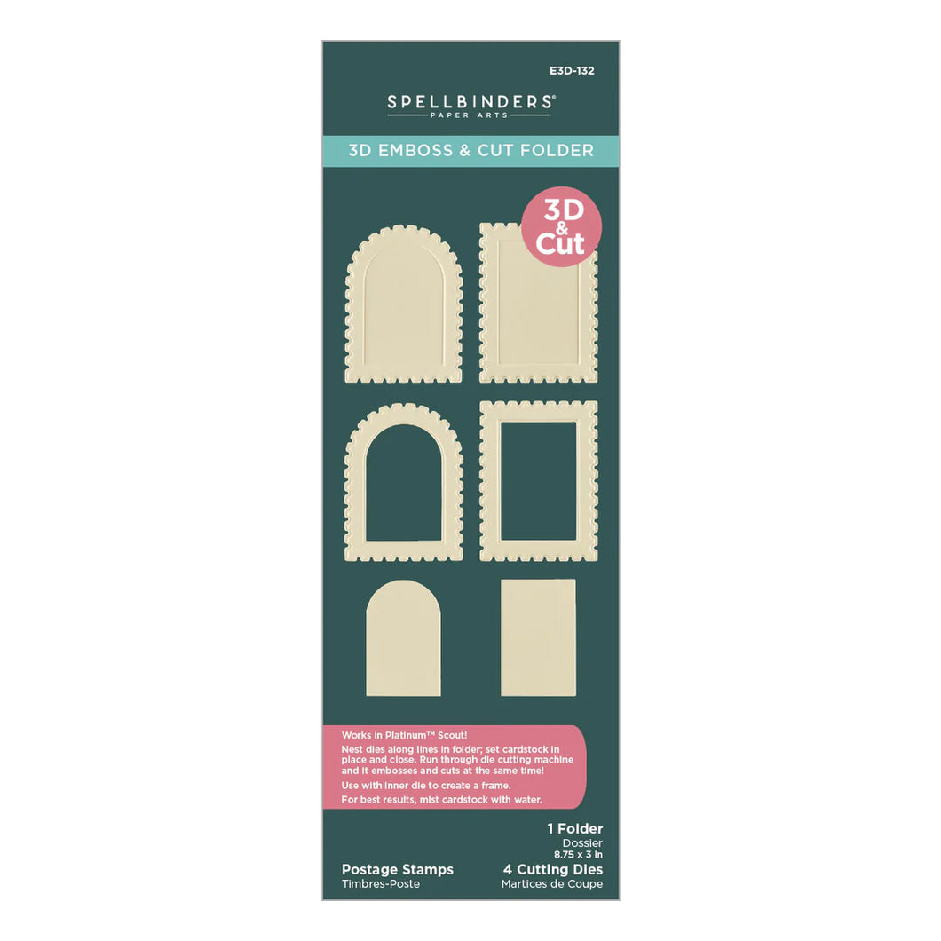 Embossing Folder and dies: SPELLBINDERS-POSTAGE STAMPS 3D EMBOSS & CUT ...