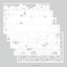 Load image into Gallery viewer, Stencils: Kristina Werner with C&amp;9-Jumble of Hearts Stencil Pack

