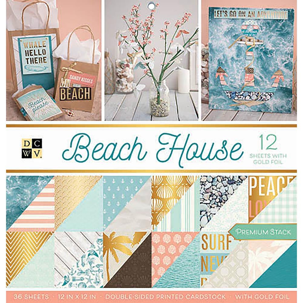 12x12 Paper: DCWV: Beach House Double-Sided Cardstock Stack 12
