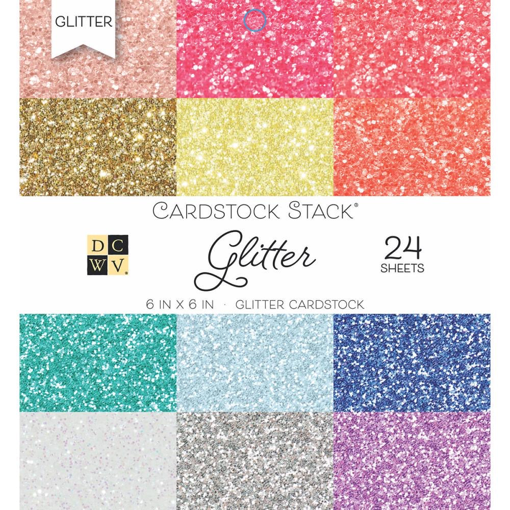 Specialty Paper: DCWV Glitter Mat Stack-Single-Sided Cardstock Stack 6
