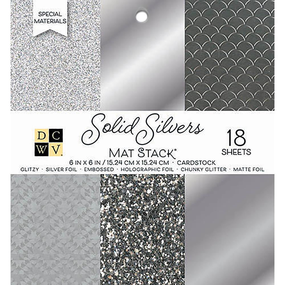 Specialty Paper: Solid Silver Mat Stack-DCWV Single-Sided Cardstock Stack 6