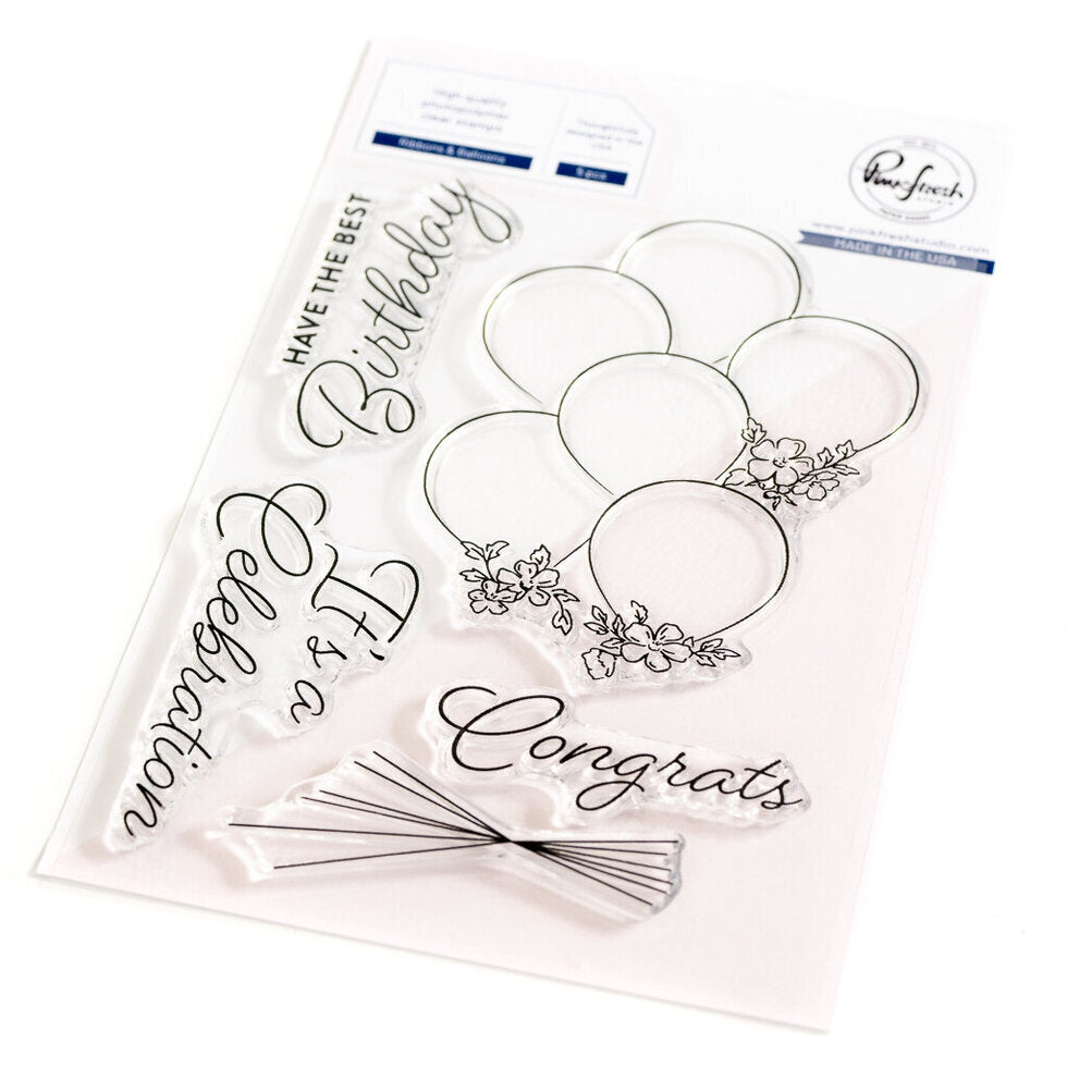 Stamps: Pinkfresh Studio-Ribbons & Balloons
