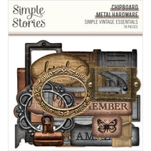 Load image into Gallery viewer, Embellishments: Simple Stories-Simple Vintage Essentials Chipboard 78/Pk—Metal Hardware
