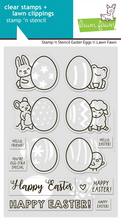 Load image into Gallery viewer, Stamp and Stencil Combo:  Lawn Fawn - stamp 'n stencil easter eggs
