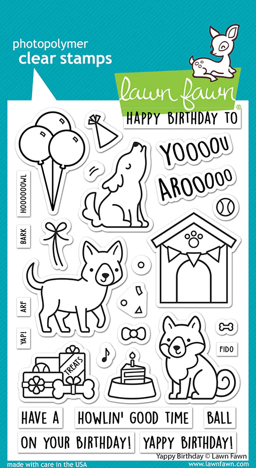 Stamps: Lawn Fawn-Yappy Birthday
