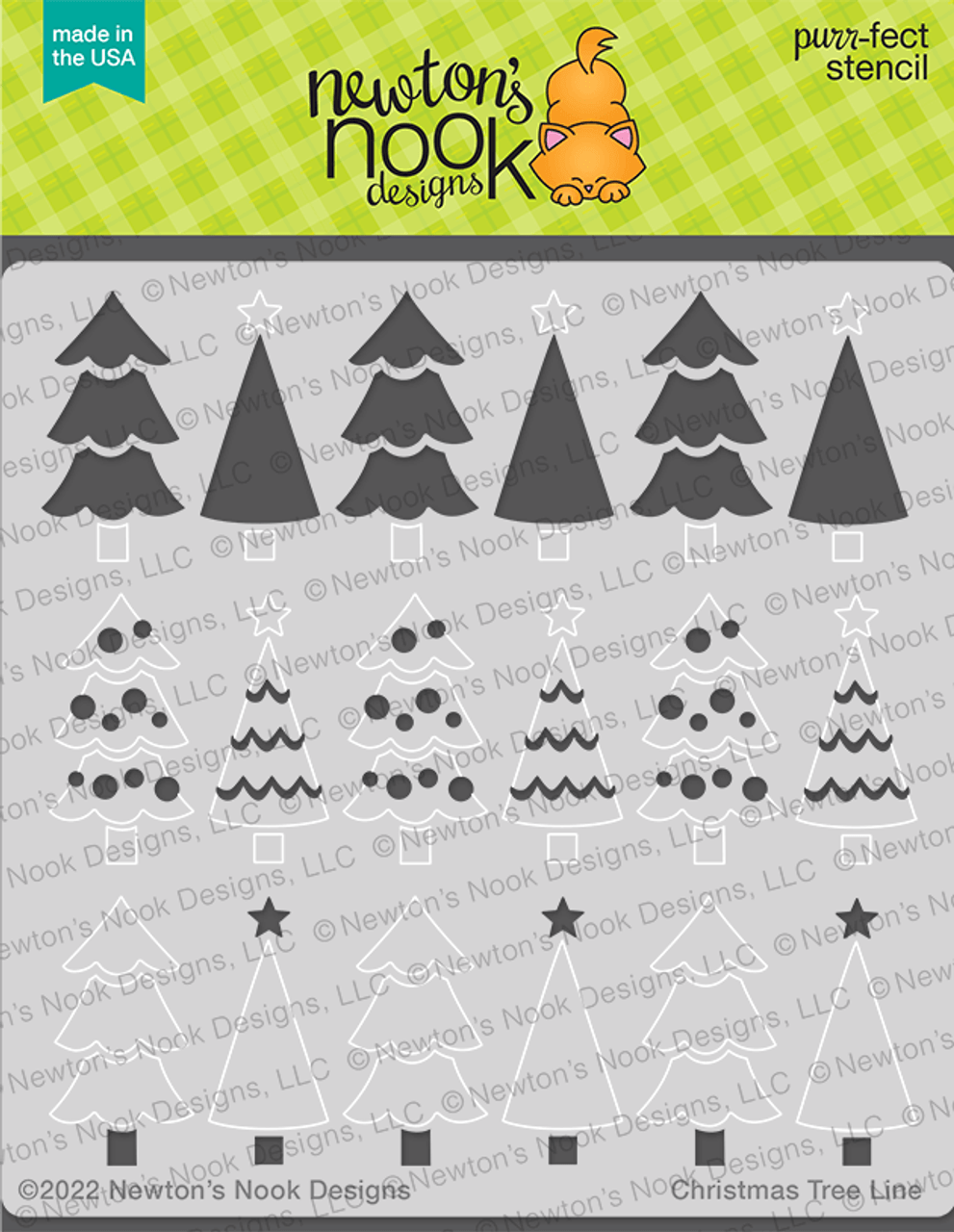 Stencils: Newton’s Nook-Christmas Tree Line Stencil
