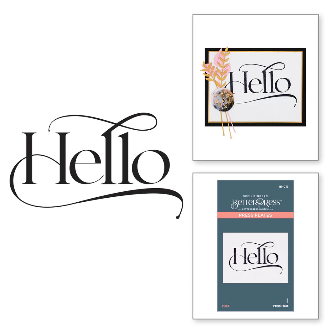 Better Press: Spellbinders-Hello Press Plate