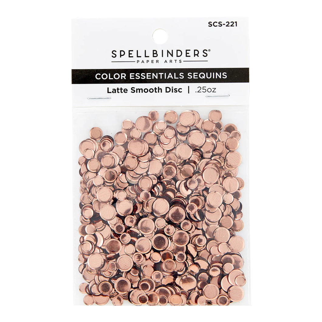 Embellishments: Spellbinders Smooth Discs Color Essentials Sequins-Latte