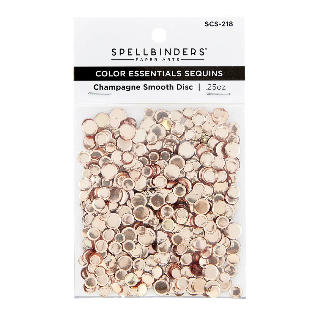 Embellishments: Spellbinders-Smooth Discs Color Essentials Sequin—Champagne