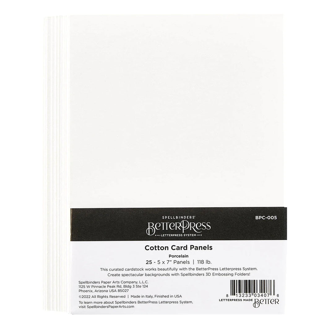 Specialty Paper: Spellbinders-Porcelain BetterPress A7 Cotton Card Panels