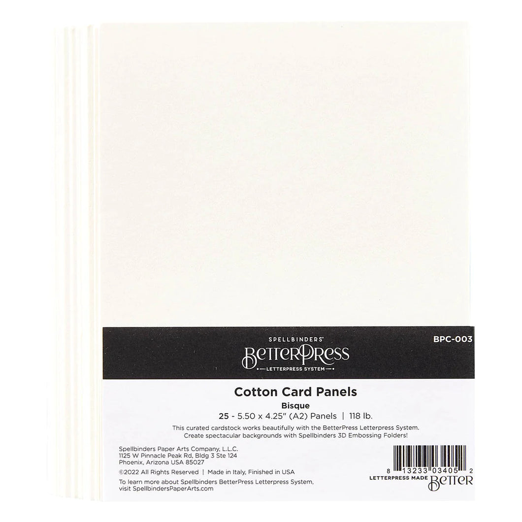 Specialty Paper: Spellbinders-Bisque BetterPress A2 Cotton Card Panels