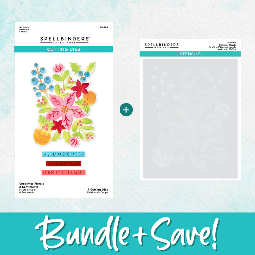 Stencil and Die Bundle: Spellbinders-Christmas Florals Die and Stencil Bundle