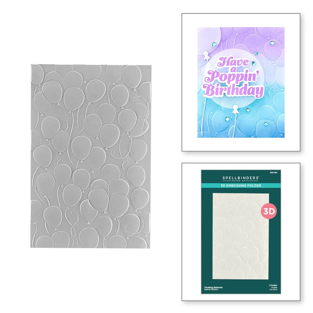 Embossing Folders: Spellbinders-FLOATING BALLOONS 3D EMBOSSING FOLDER