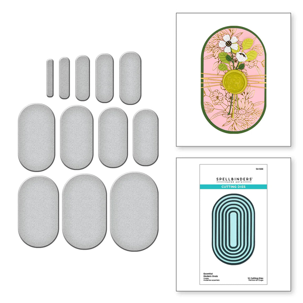 Dies: Spellbinders-ESSENTIAL MODERN OVALS ETCHED DIES