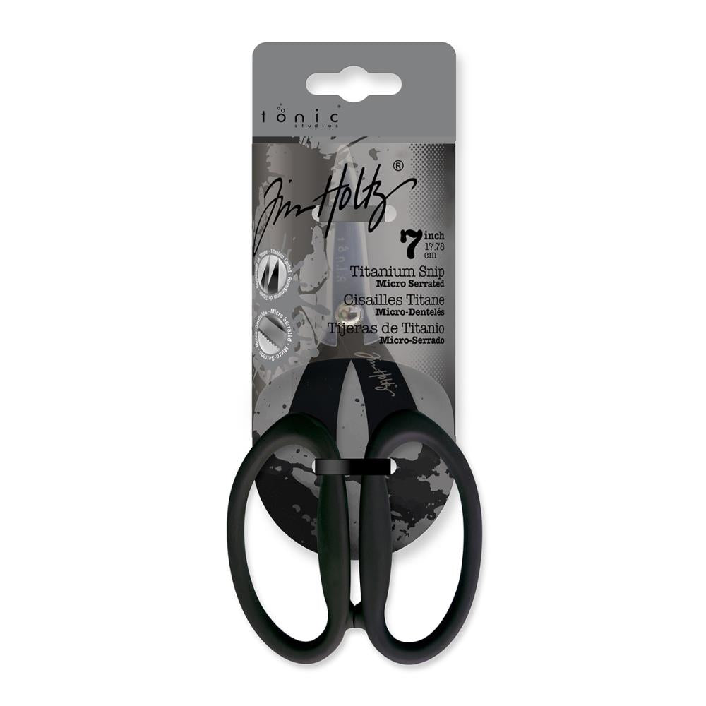 Crafting Tools: Tim Holtz Non-Stick Titanium Micro Serrated Scissors 7