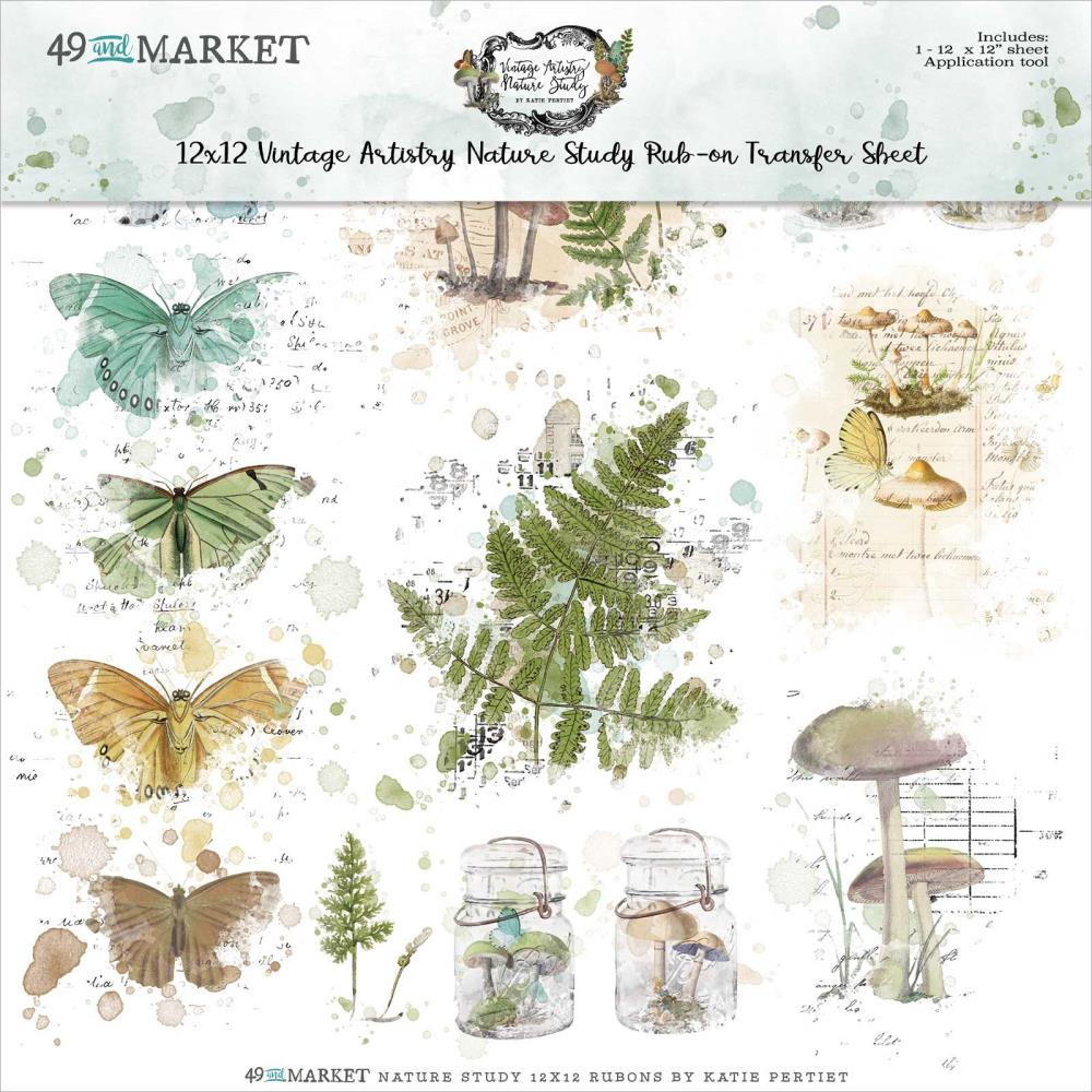 Embellishments: 49 and Market-Nature Study Rub-Ons 12