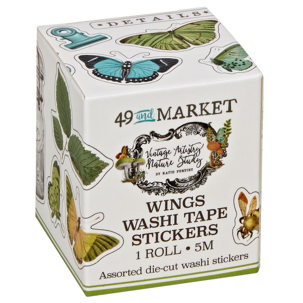 Embellishments: 49 and Market-Washi Sticker Roll-Nature Study Wings