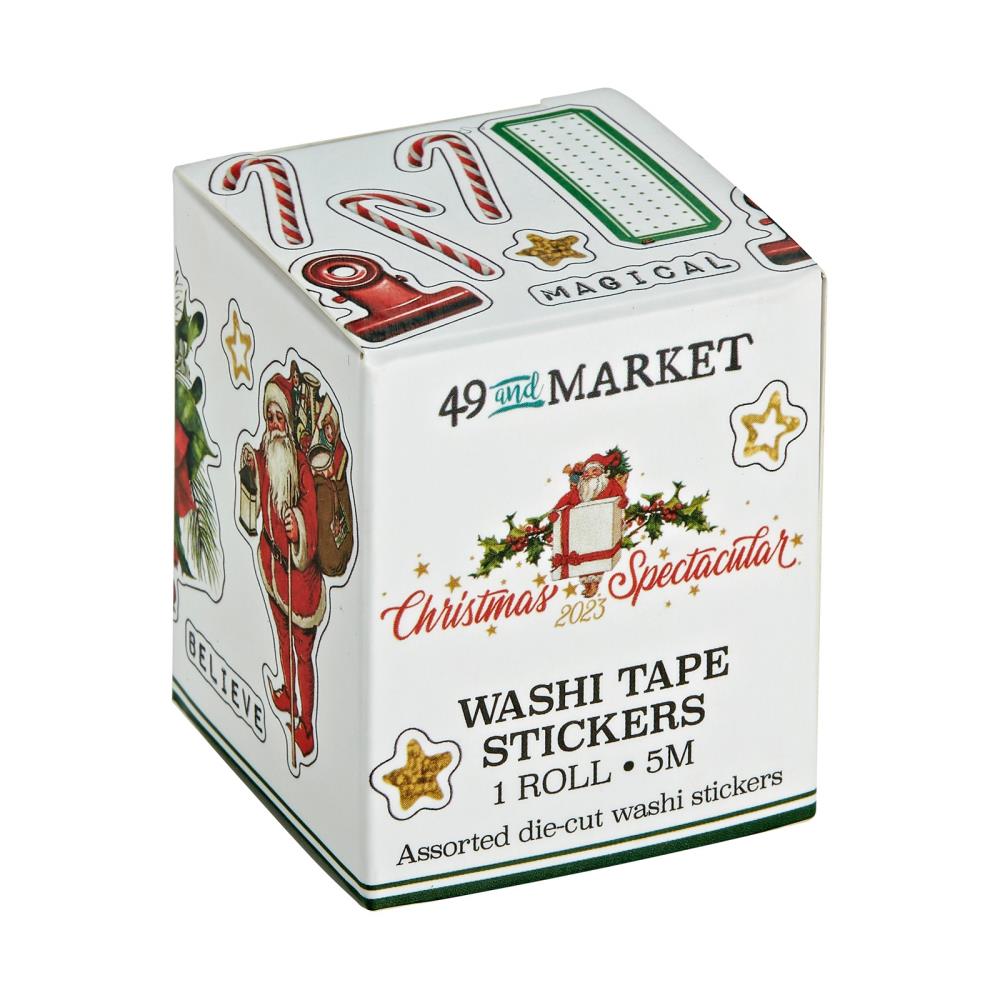 Embellishments: 49 And Market Christmas Spectacular 2023 Washi Tape Roll-Washi Tape Stickers