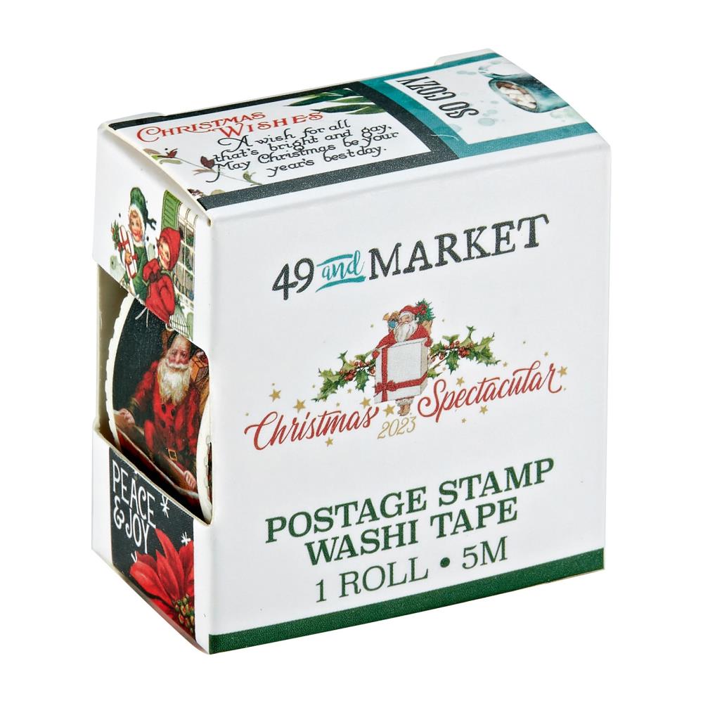 Embellishments: 49 And Market Christmas Spectacular 2023 Washi Tape Roll-Postage Washi