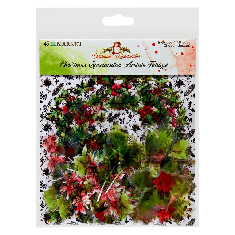 Embellishments: 49 And Market Acetate Foliage-Christmas Spectacular 2023