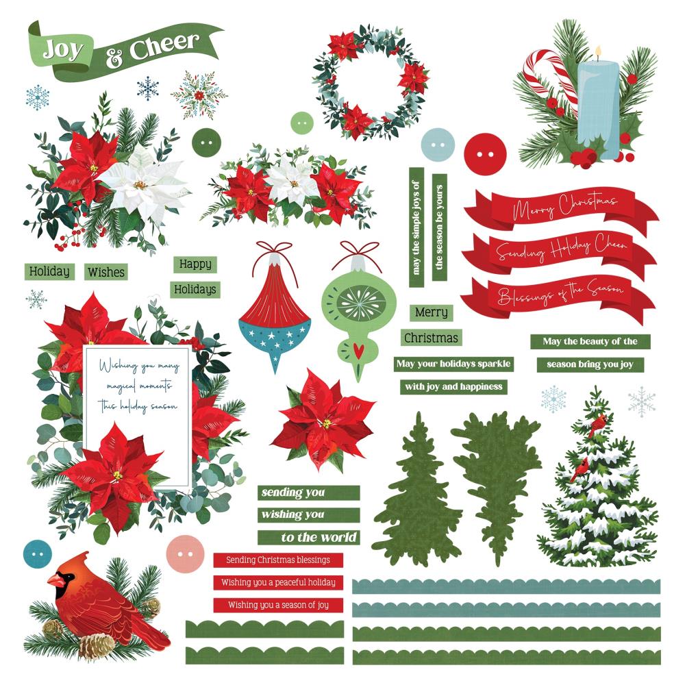 Embellishments: PhotoPlay Card Kit Stickers-Christmas Garden