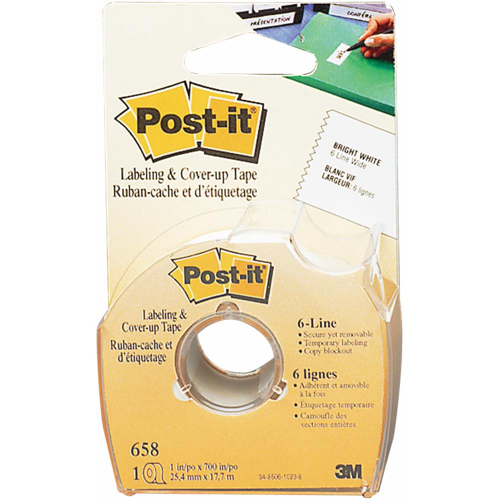 Adhesives: Post-It Labeling & Cover-Up Tape-White, 1